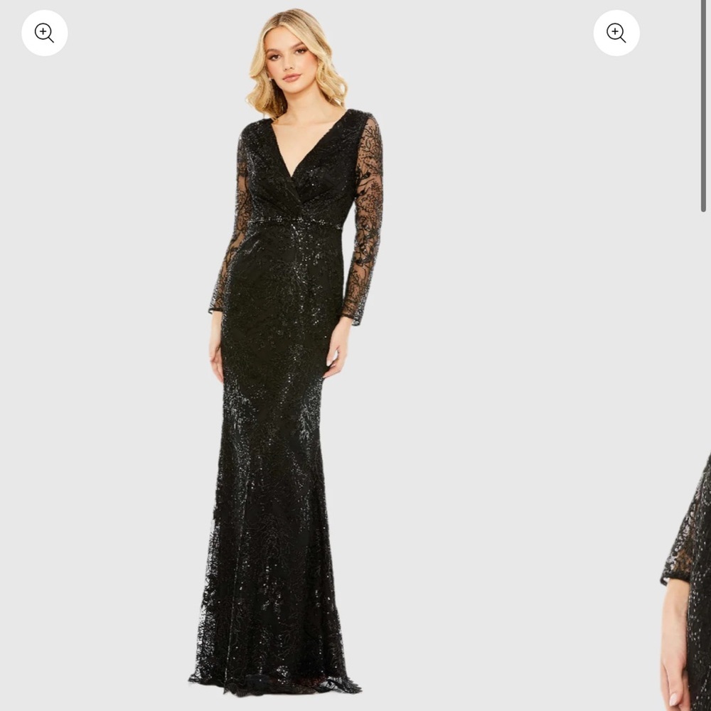 Mac Duggal Black Lace Wedding Dress